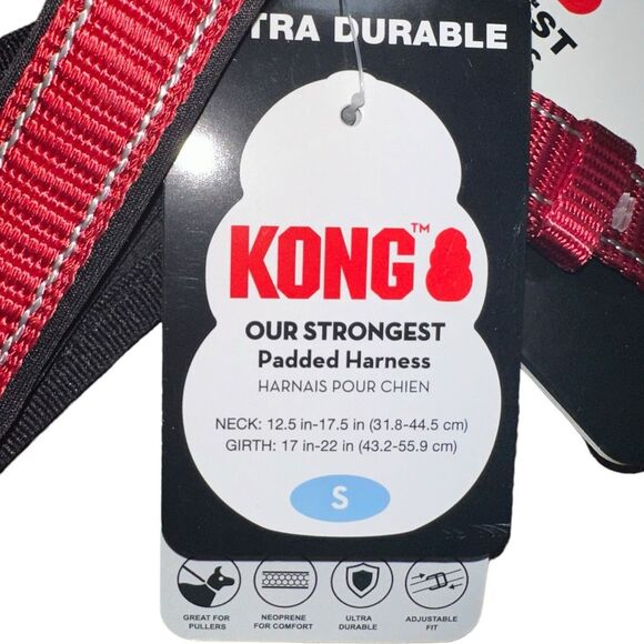 KONG MAX Neoprene Padded Handle Adjustable Red Dog Harness Size Small - Picture 4 of 6